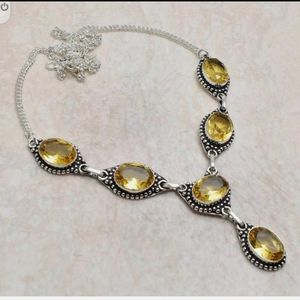 New citrine sterling silver necklace
